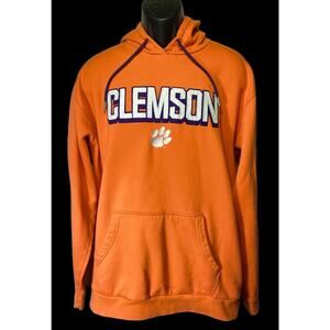 CLEMSON TIGERS Sweatshirt Men Size XL Orange Hoodie‎ Champion Fleece Pullover